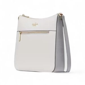 kate spade White and Light Gray Two-Tone Crossbody Bag